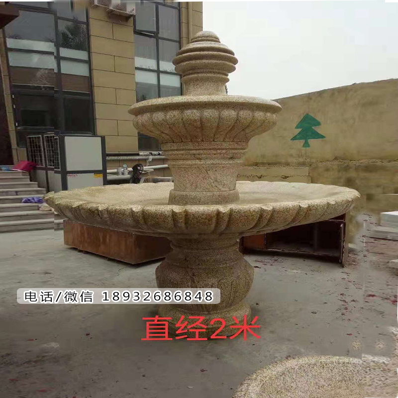 工厂门口摆放石雕喷泉的作用。