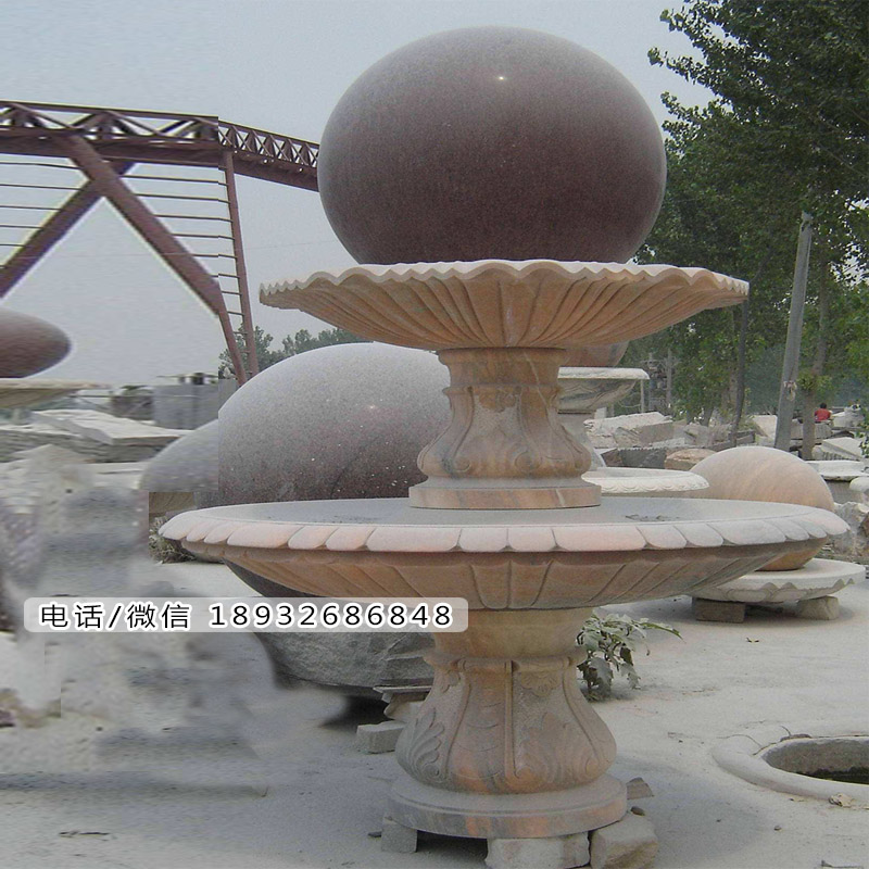 石雕风水球喷泉的寓意。